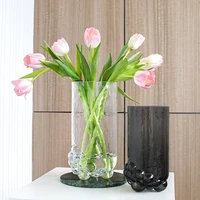 pearl grape glass vase green plants fresh flowers container transparent hydroponic vase flower arrangement living room decor