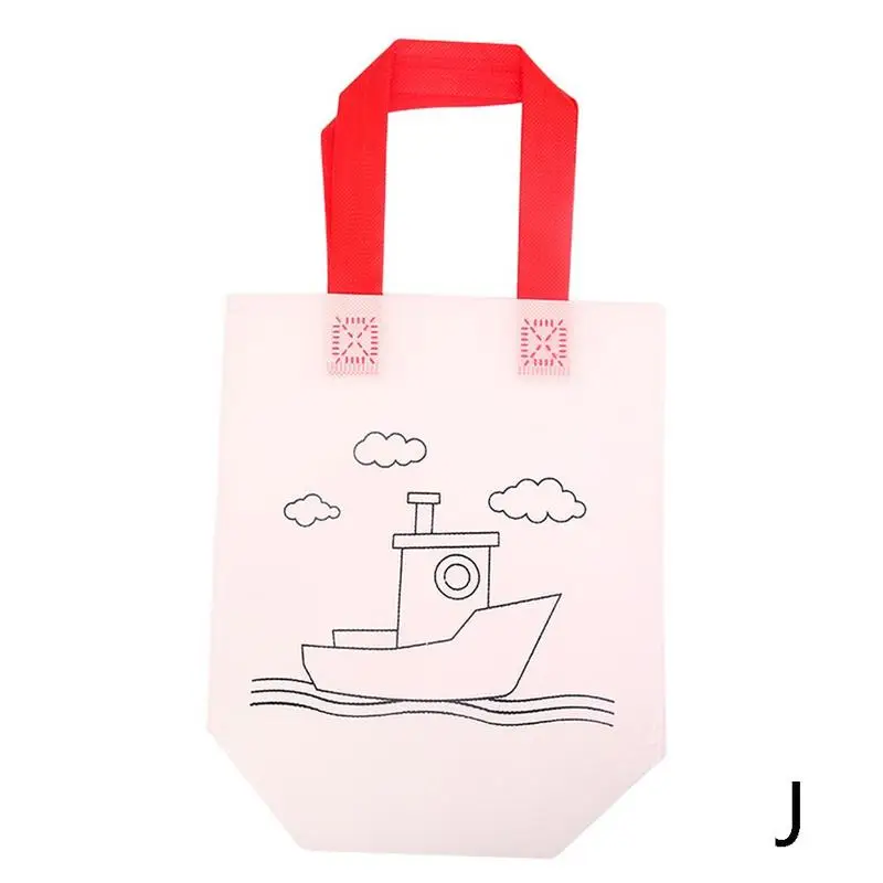 J DIY Painting Drawing Bag Environmental Protection Materials Various Design Bag For Develop Child Kindergarten Patience - Цвет: J
