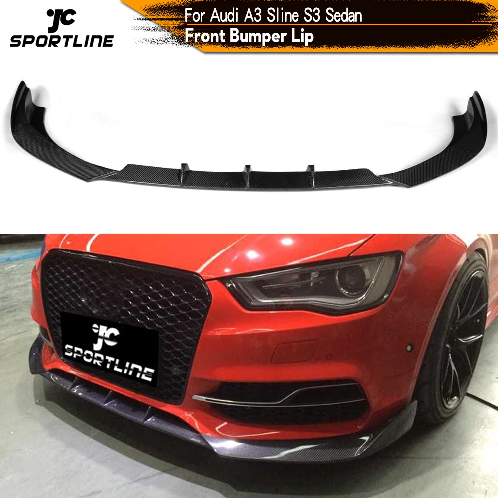 Автомобильный передний бампер спойлер для Audi A3 Sline S3 Sedan 4 дверь 2013 2016 углеродное