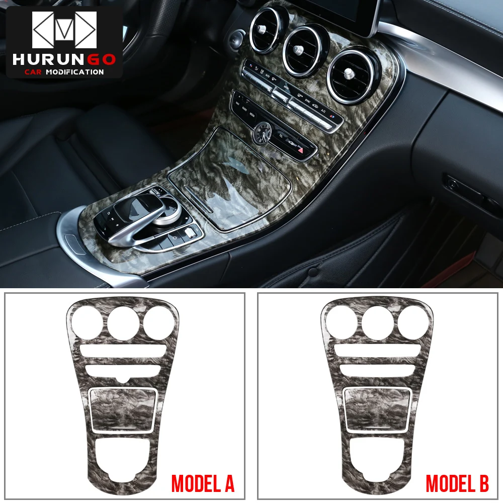 Мраморный узор стиль центральной консоли украшение панели ABS 2 шт. для Mercedes Benz C Class