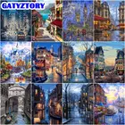 GATYZTORY Алмазная вышивка DIY алмазная живопись Городские улицы ночью вышивка крестиком Мозаика вышивка домашний декор подарки