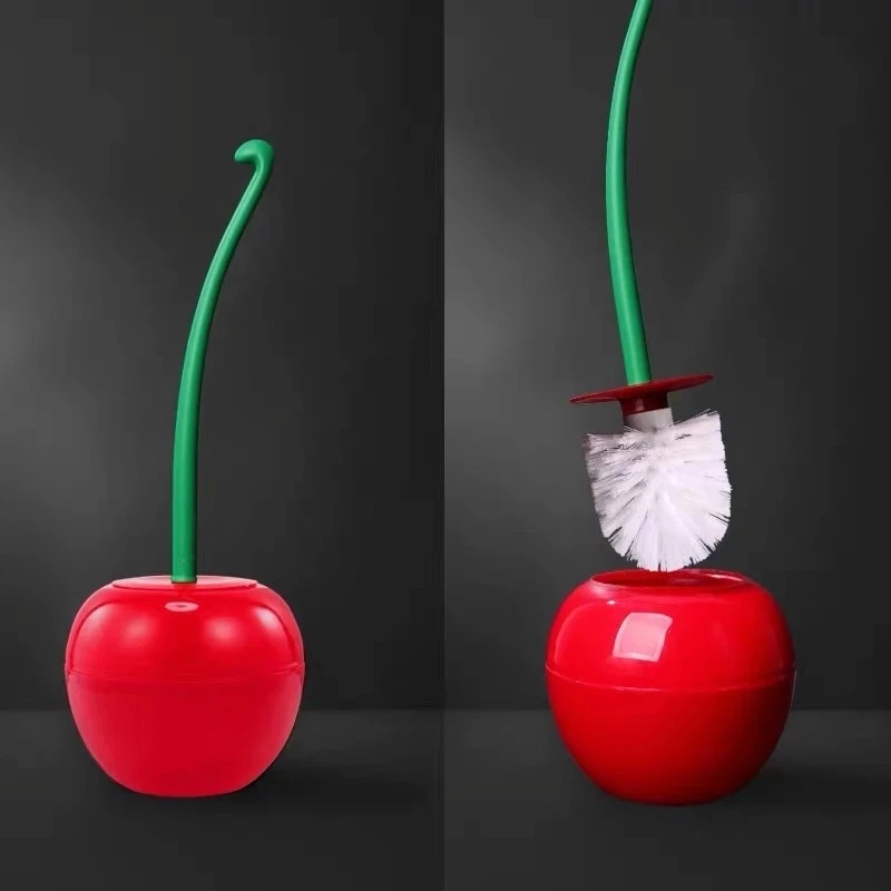 creative lovely cherry shape lavatory brush toilet brush holder set cleaning bathroom toilet accessories free global shipping