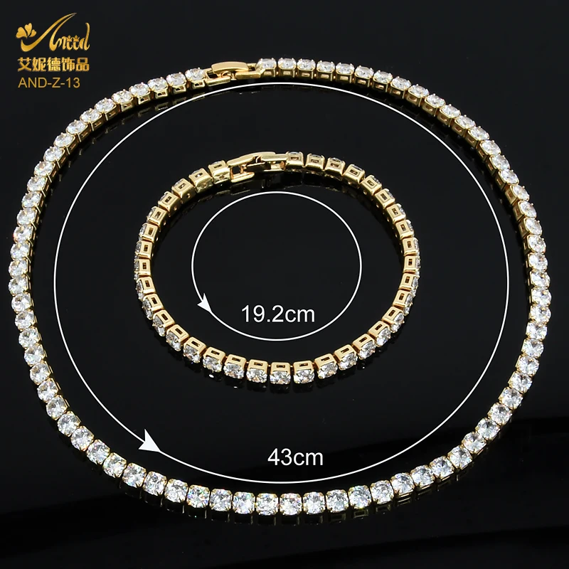 

ANIID Chain Necklace Set Dainty Cubic Rhinestone Tennis Ink Choker Bling Iced Out Chucky Hiphop Man Adjustable Accesories