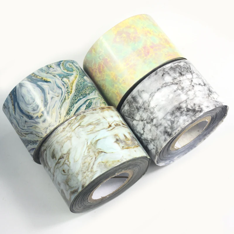 

10rolls 120m Nail Foils Marble Transfer Sticker Galaxy Rock Foils Slider Decals Nail Art Decoration Paper