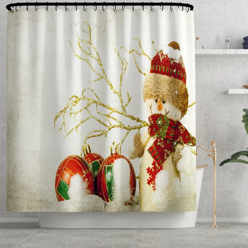 Bipoobee Счастливого Рождества занавески и ковры Снеговик Лось Ванная комната Декор