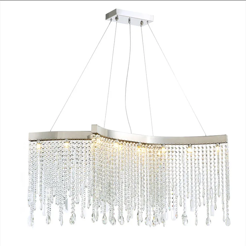 

Italian luxury crystal chandelier living room dining room long bar porch aisle bedroom model room villa crystal lamp
