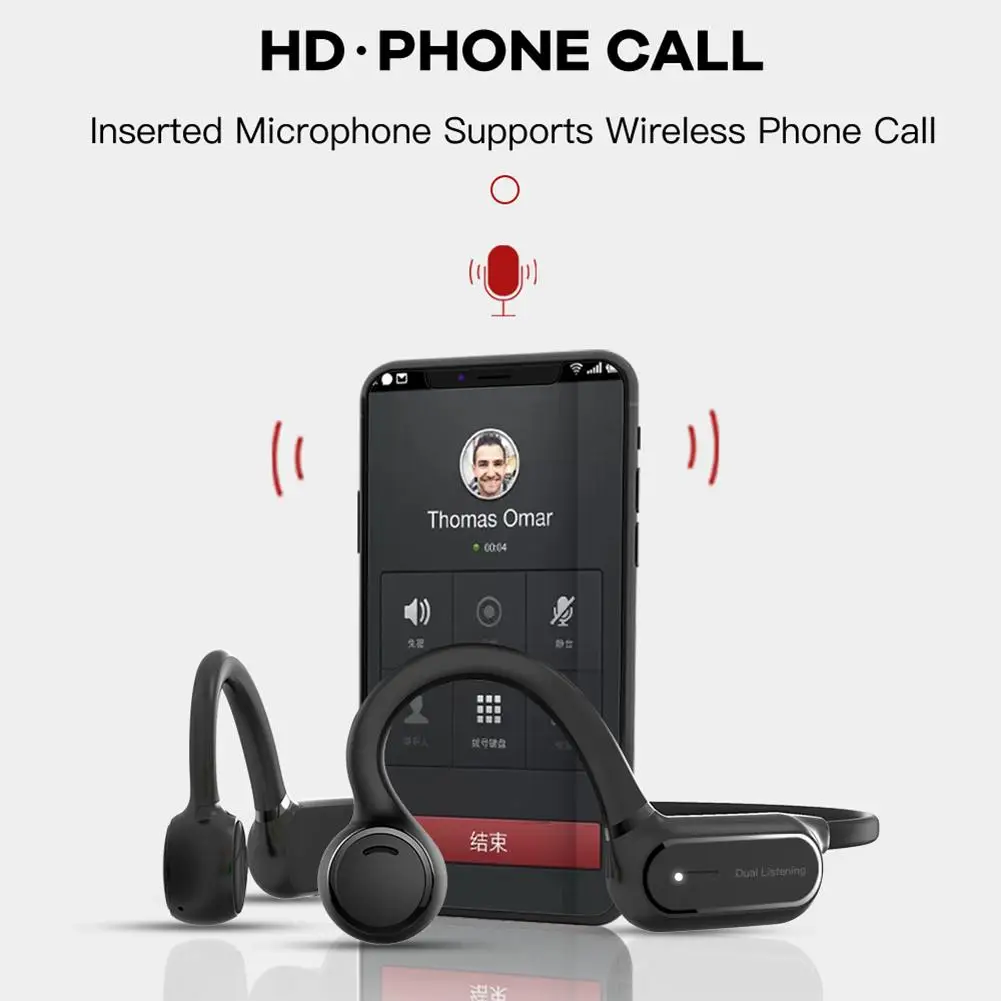 Новые спортивные Bluetooth наушники, водонепроницаемые, костной проводимости, наушники Smart Touch, не вставляемые в ухо, 6D панорамный объемный звук, гарнитура