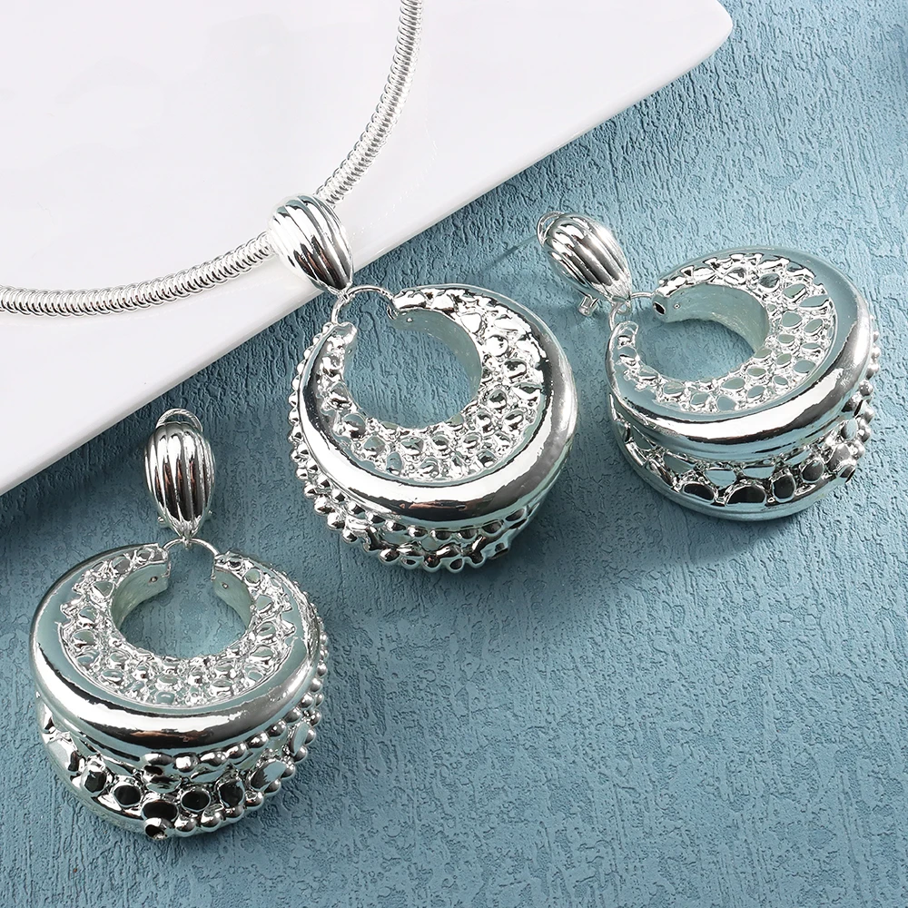 

Fashion Jewelry Sets for Women Unusual Hanging Earrings Necklace Set Accessories for Weddings Engagement Luxury Quantity Jewelry
