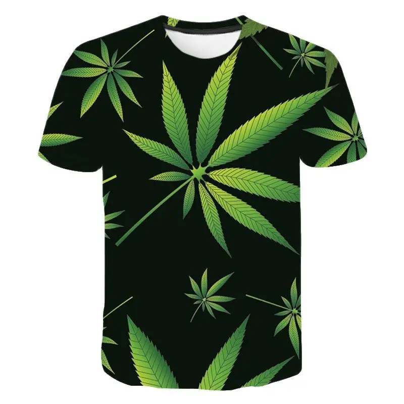 

Weed Leaf Green Leaves 3D Printed T-shirt Men Women Children Summer Short Sleeve T Shirt Fashion Tops Boy Girl Kids Tees Clothes