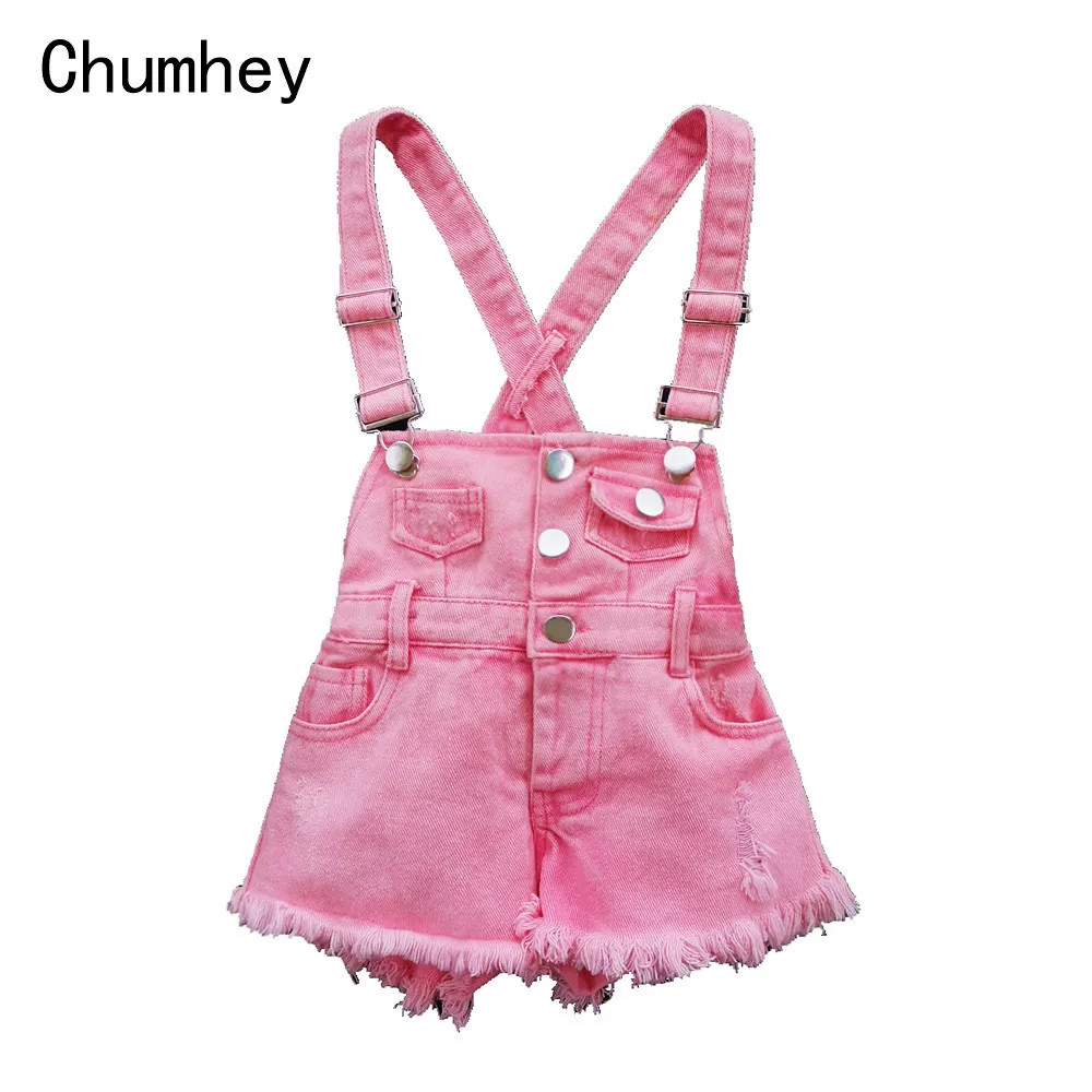 Overalls Chumhey/Детские комбинезоны для девочек; летние джинсовые шорты на подтяжках для девочек; розовые джинсы; детская одежда; Kawaii Bebe; комбинезон; детская одежда - Цвет: Overalls