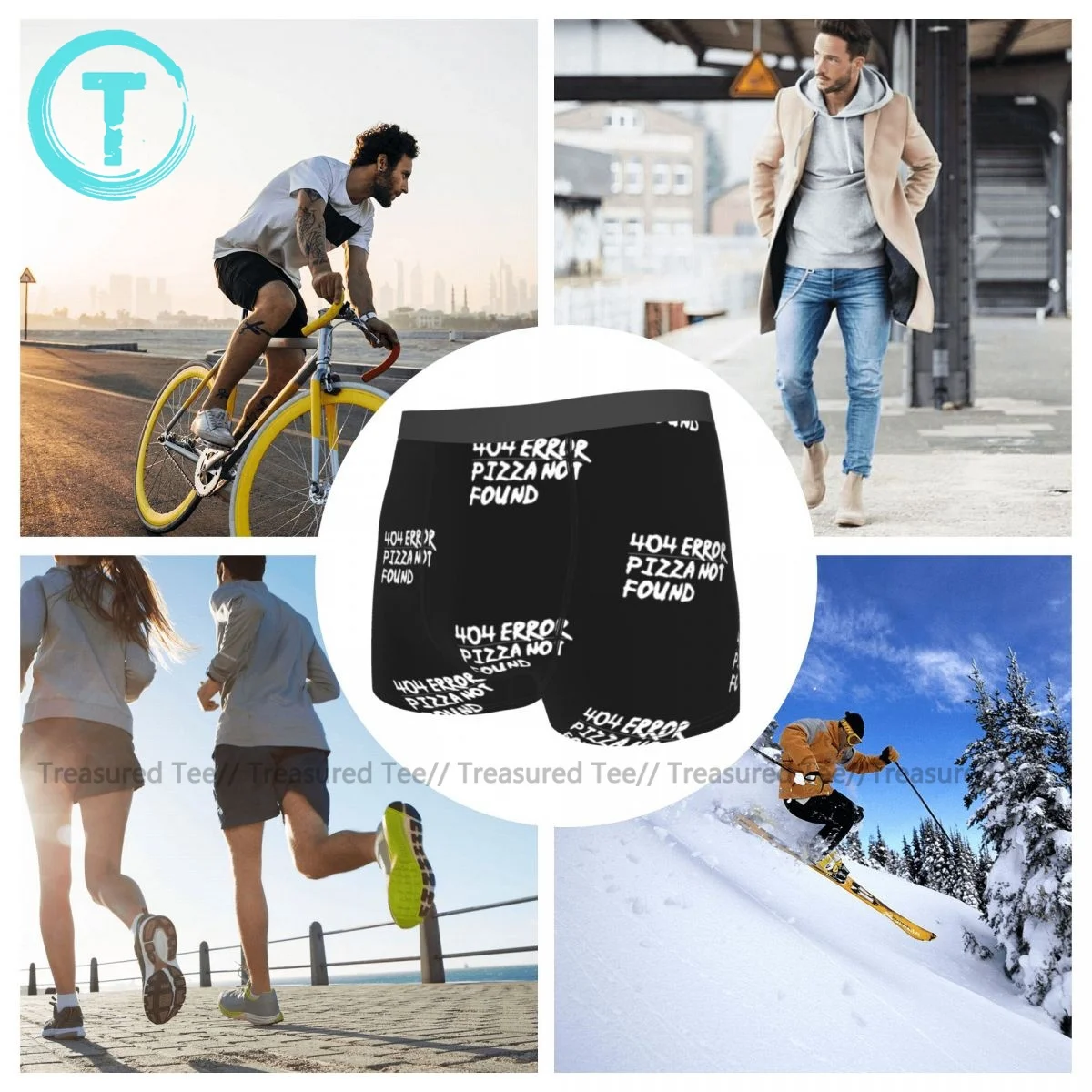 

Pizza Underwear Trenky Polyester Breathable Trunk Youth Pouch Customs Boxer Brief