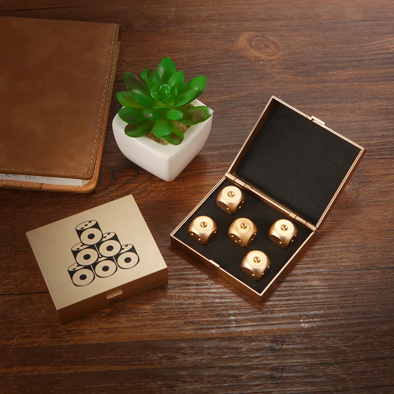 5 шт./компл. золото/серебряные игровые кости металлический Стандартный шесть