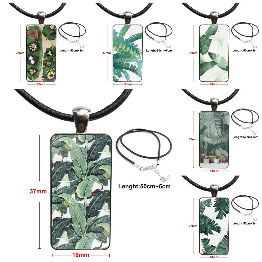 Банановый лист тропический для мужчин и женщин подарок стеклянный кабошон кулон