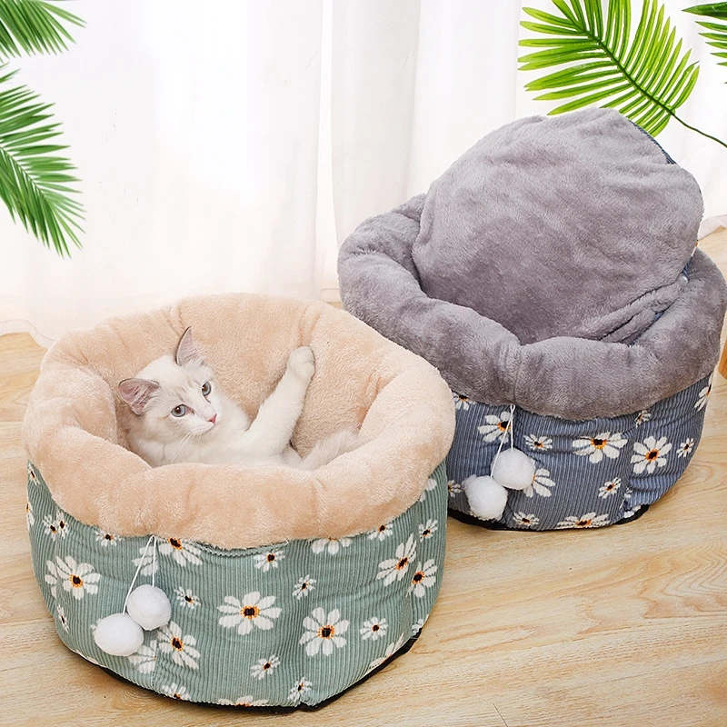 Новинка мягкая плюшевая кровать для кошек домашних животных питомцев зимняя