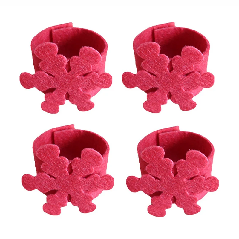 4 шт./компл. изысканное рождественское кольцо для салфеток в виде снежинки