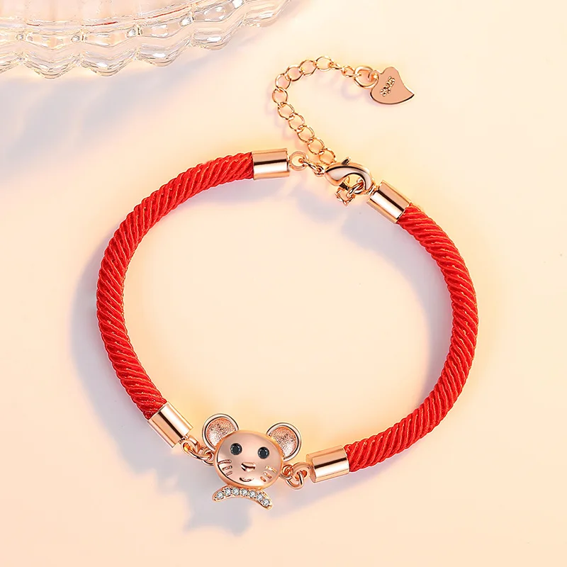 Женские браслеты мыши из розового золота браслет серебра 925 пробы с кубическим