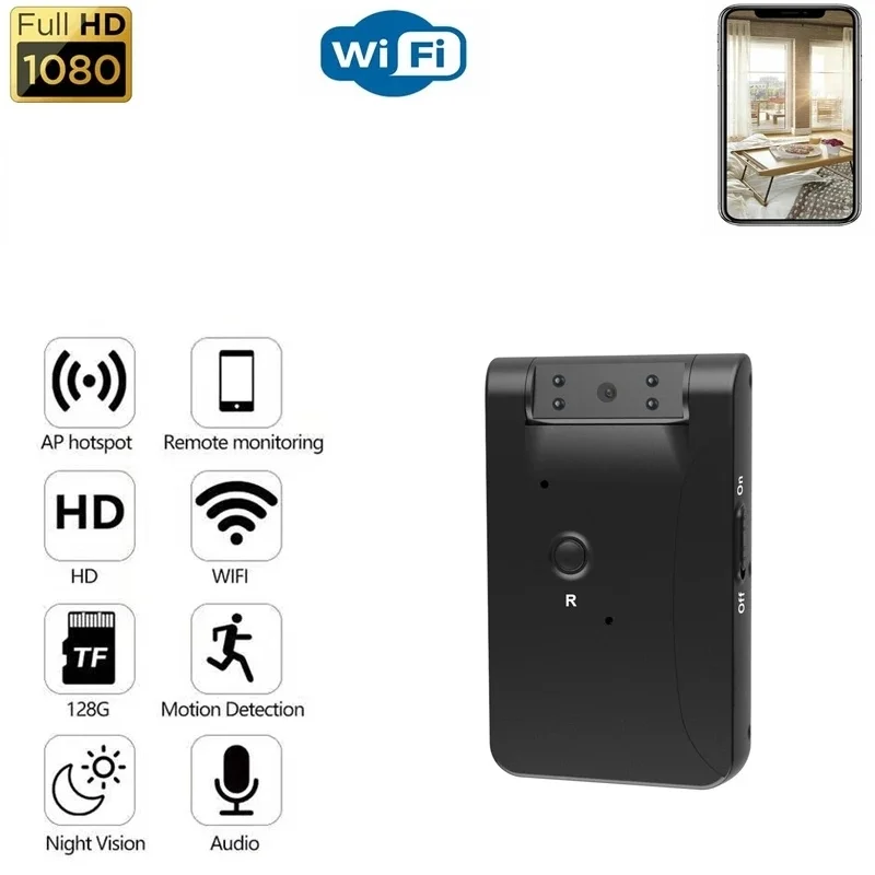 Умная Беспроводная iP-камера Wi-Fi мини-видеокамера точка доступа HD видео ночного