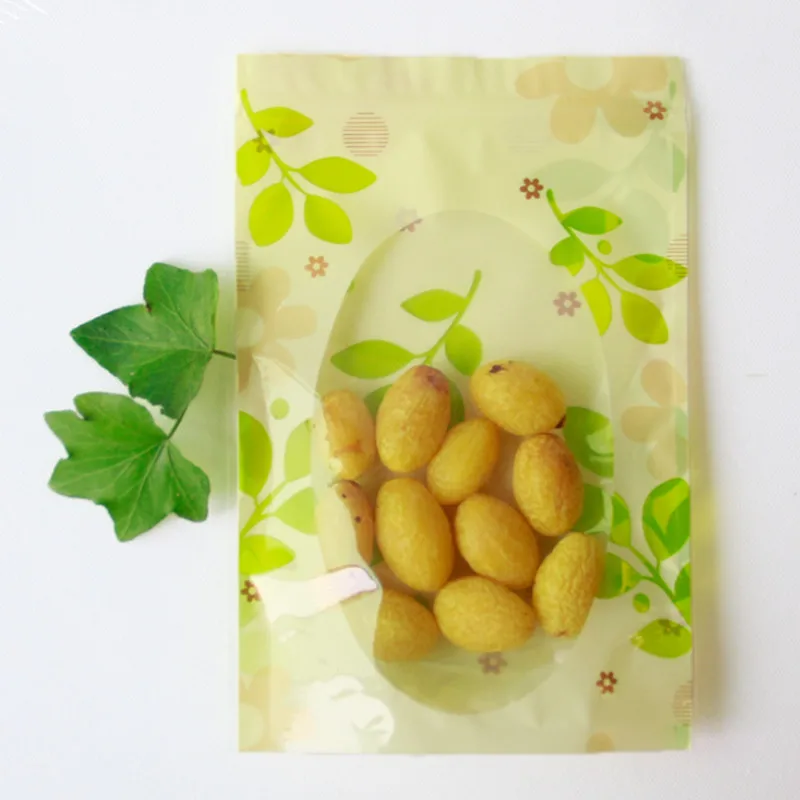 10 шт. прозрачные пакеты на молнии с принтом листьев | Дом и сад