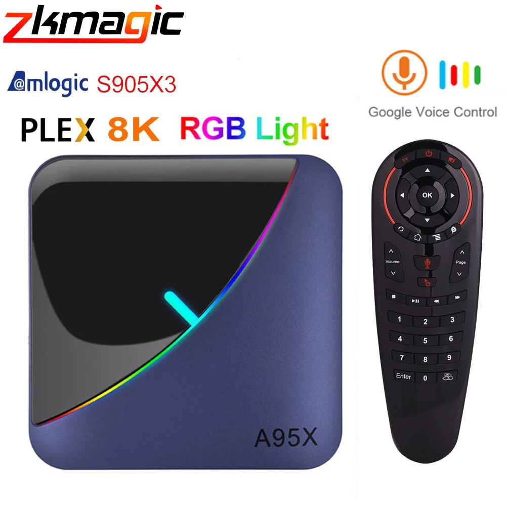 ТВ приставка ZKMAGIC A95XF3 Android 9 0 RGB светильник новейший чип Amlogic S905X3 Wi Fi YouTube 8K Plex Смарт