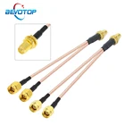 RP-SMA женский двойной RP-SMA  SMA Мужской Y Тип сплиттер-Сумматор WI-FI антенный кабель-удлинитель для RG316 ВЧ коаксиальный Соединительный джемпер