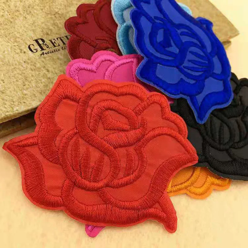 10 шт. красивые вышитые цветы розы патчи для самостоятельного изготовления одежды
