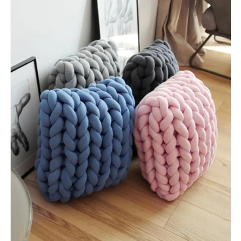 

3cm Coarse Cloth Woven Blanket Pillow Super Soft Comfortable Woven Sofa Pillow Cojines Bedroom Living Room Tool For Happy Napper