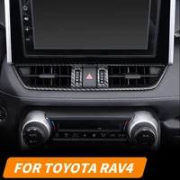 carbon fiber decorative sticker accessories for the middle air outlet of the center console dashboard for toyota rav4 2020 2021
