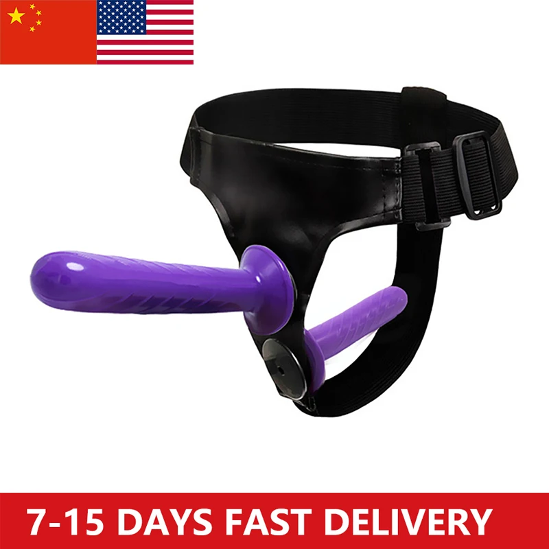 Страпон двойной реалистичный фаллоимитатор анальный ультра эластичный пояс