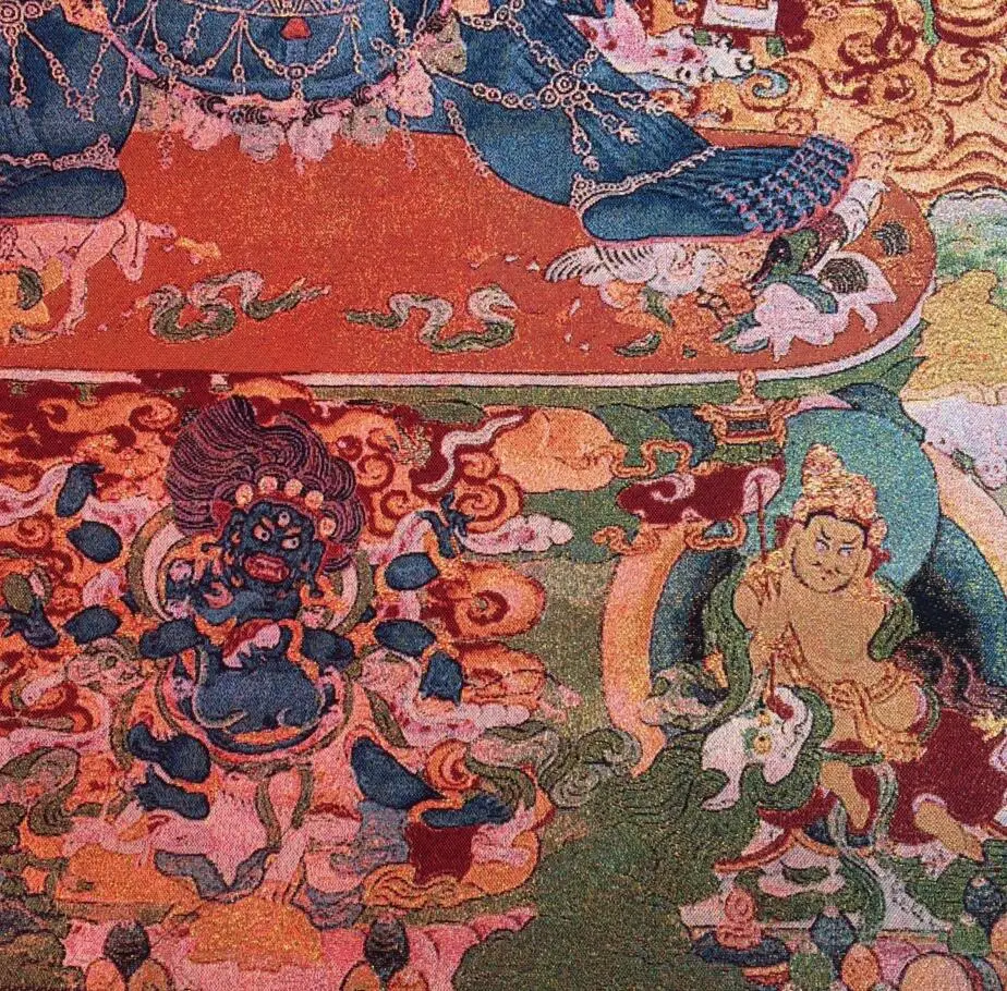 Медная статуя Прямые продажи тибетских буддистских шелковых вышивок брокадного золотого тангка машинного производства по индивидуальному заказу.