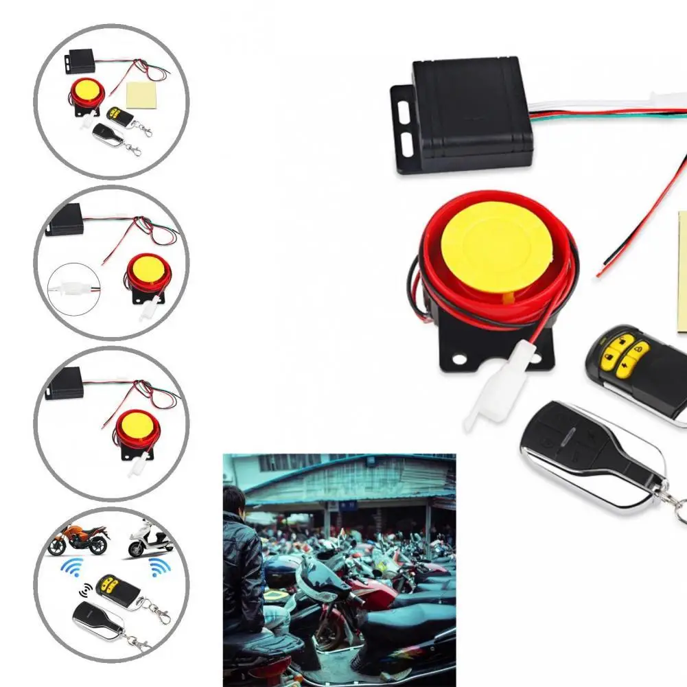 

Lightweight 1 Set Premium Unique Anti-theft Remote Control Alarm System Easy to Install Alarm System Anti-theft for Motor