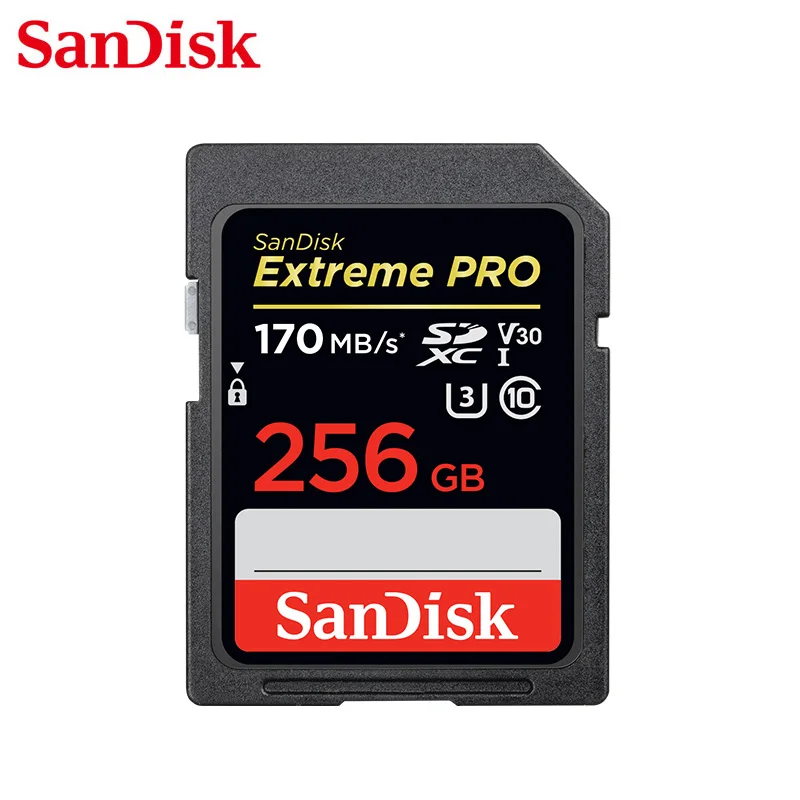 

SanDisk Extreme PRO U3 SD Card 512GB 256GB 128GB 64GB SDXC Memory Card UHS-I High Speed Class 10 170MB/s V30 for Camera