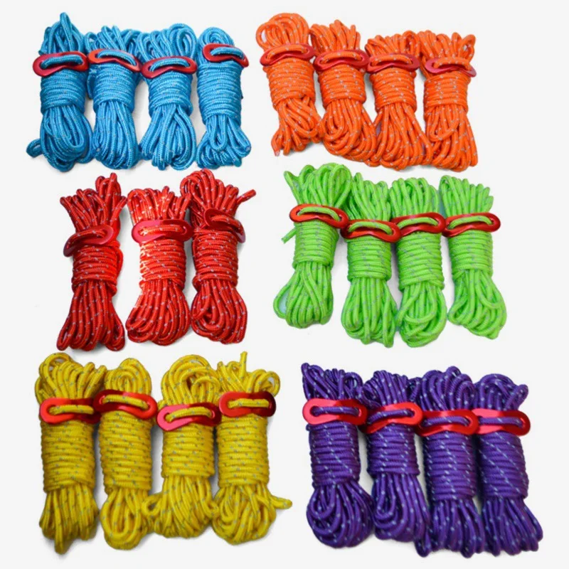 

4PC Outdoor Camping Tent Rope Diameter 4mm Length 4m Umbrella Rope