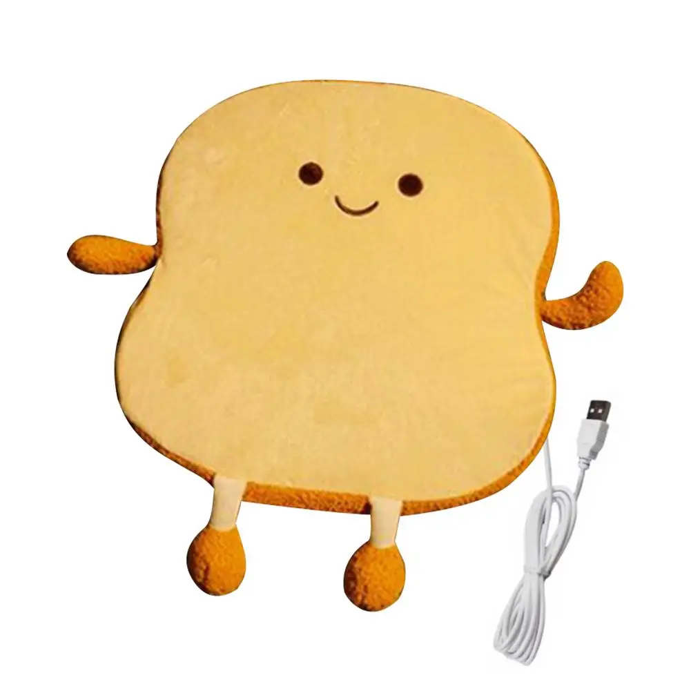 

Seat Cushion Breathable Cute Cartoon Cushions Lightweight USB Bread Toast Cushions Seat Mat For Indoor Work Office Work