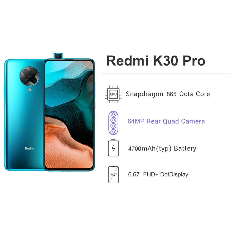 2020 оригинальный Xiaomi Redmi K30 Pro 5G смартфон 8 Гб оперативной памяти 256 ГБ ROM львиный зев