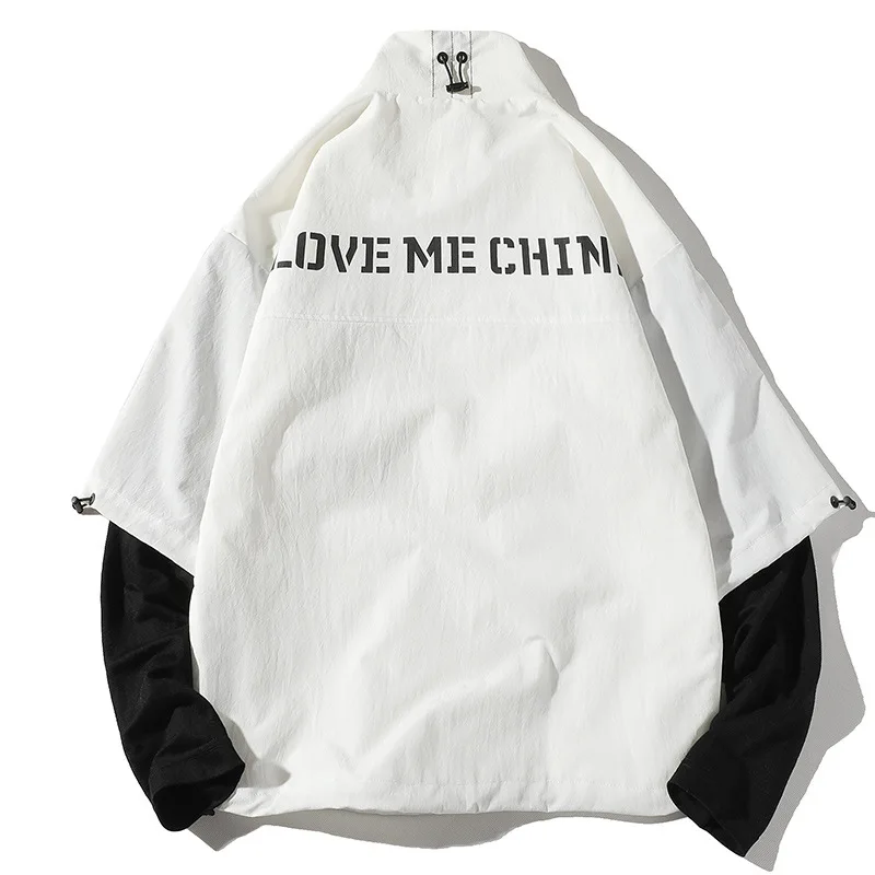 Мужские 2020 футболки в стиле хип хоп вышитой надписью пальто Модная Повседневная