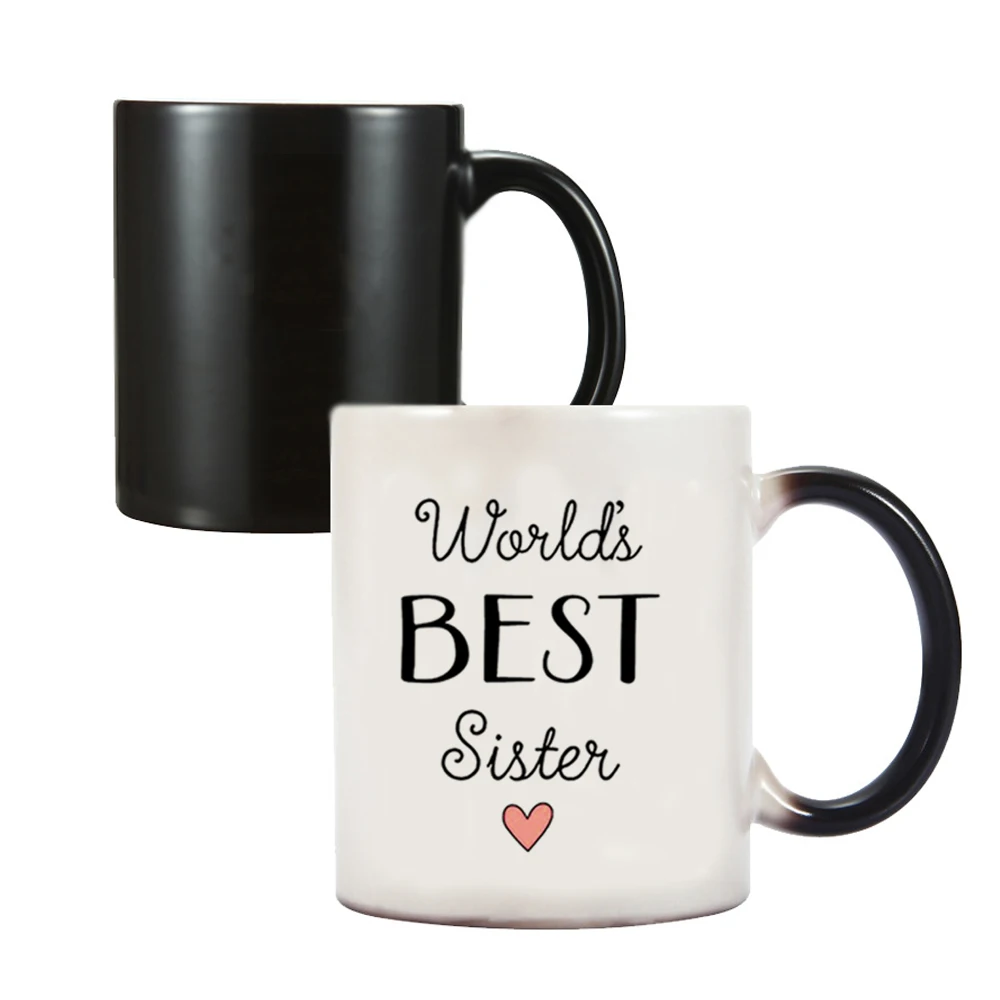 

World Best Sister 11oz Magic Ceramic Color Changing Coffee Mug surprise gift for your sister best friends