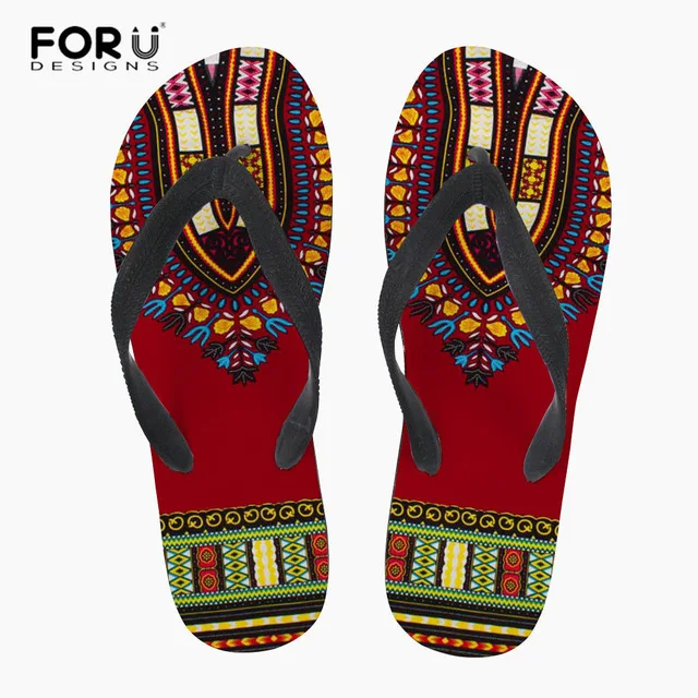 L4956AB FORUDESIGNS Вьетнамки в африканском стиле; женские шлепанцы; сандалии на плоской подошве; женские домашние уличные Вьетнамки; женские сандалии в африканском стиле - Цвет: L4956AB