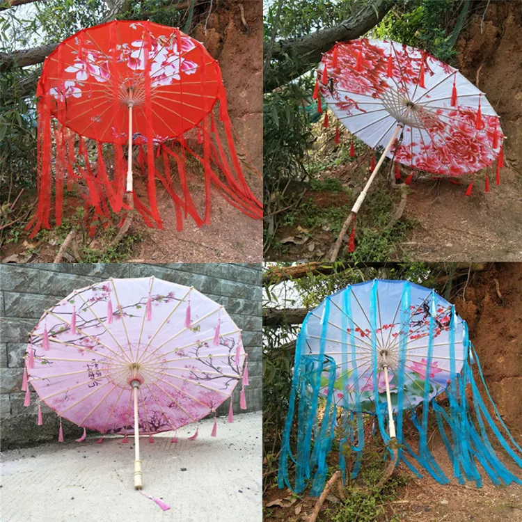 Косплей фотография древний костюм реквизит кисточки Зонт древняя пряжа