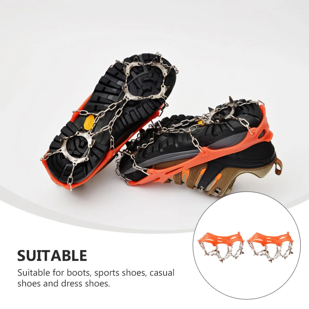 

1 Pair Ice Winter Cleats Chain Outdoor 13-Studs Sturdy Crampons (Random Color)