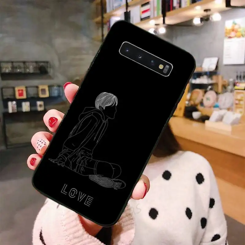 

Black lineart boys Phone Cases For Samsung A50 A51 A71 A20E A20S S10 S20 S21 S30 Plus ultra 5G M11 funda shell