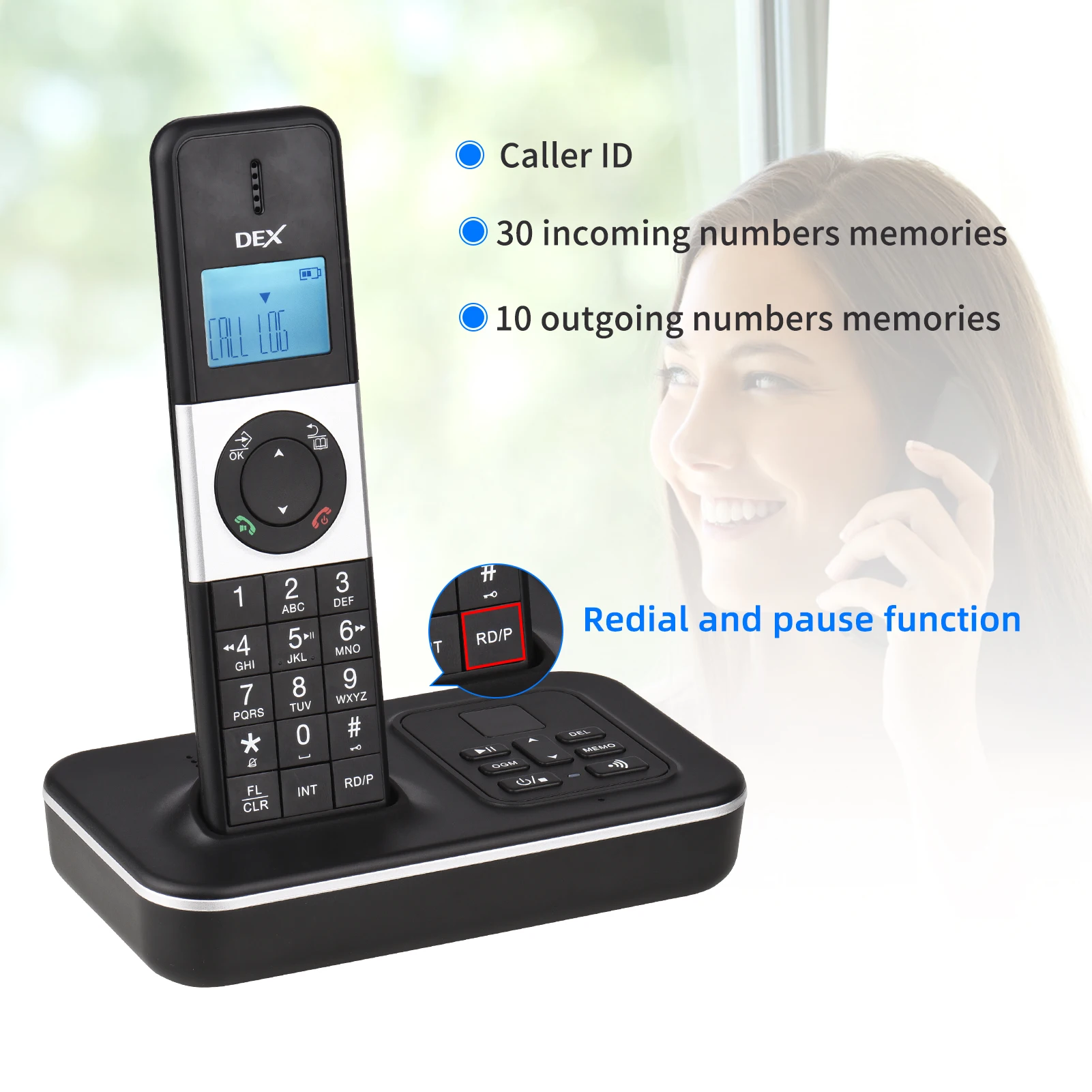 D1002 TAM-D 2-телефон беспроводной телефон с автоответчиком Caller ID/ожидание вызова
