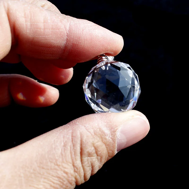 

1 Pcs Polished 120 Hedron Faceted Natural Clear Crystal Pendant