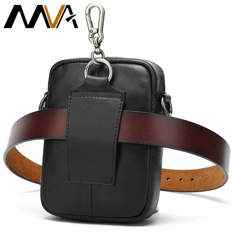 Поясная Сумка MVA из 100% натуральной кожи для мужчин забавная мужская сумочка на