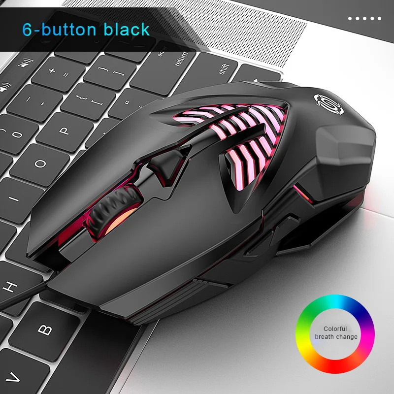 

1PC Gaming Mouse 6 Buttons Ergonomic Wired USB Computer Mouse Gamer Mice Silent Mause 1600DPI Optical Mouse For PC Laptop