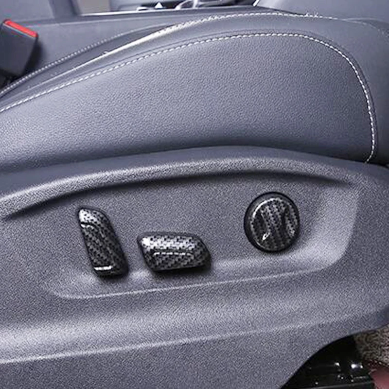 

For Touran 2016 2017 2018 2019 ABS Matte and Carbon fibre Car Seat adjustment Switch High match Cover Trim accessories 6pcs
