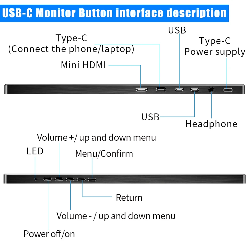 Портативный монитор 15,6 ''4K ips сенсорный экран lcd HD usb type C Дисплей для ПК ноутбука телефона PS4-switch-XBOX игровой монитор 1080p