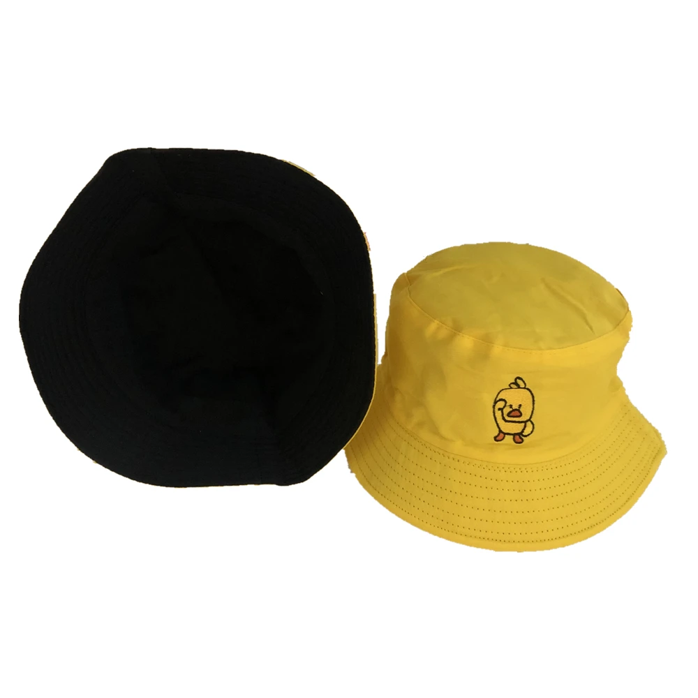 

New Duck Summer Bucket Hat for Men Women Fashion Cotton Reversible Bob Femme Caps Panama Sad Boys Fold Sun Beach Fisherman Hat