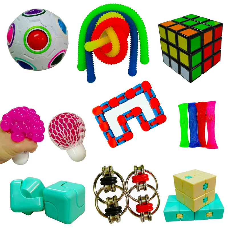 

Fidget Toys Kit Toy, Autism, Stress Relief Therapy - Fidget Toys For Sensory Kids, Keeps Fingers Busy And Minds Focused