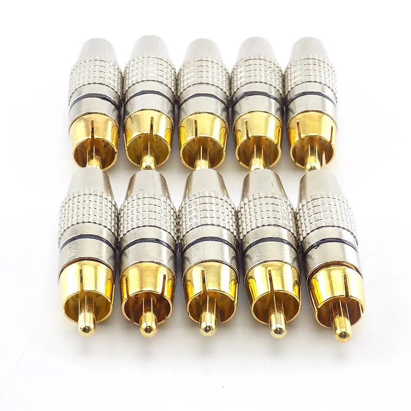

RCA Male Plug to Cabling Connector Adapter Audio Video Cable CCTV camera Non Solder Gold Plated Electrical
