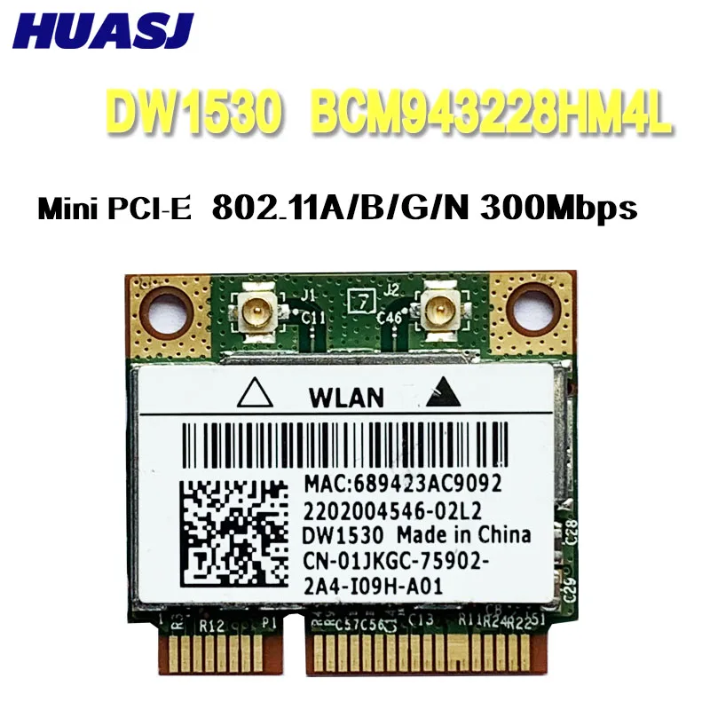WLAN-карта Huasj Dell Optiplex 3010 7010 9010 Bcm43228hm4l Dw1530 2 4G/Φ 300M Wifi Mini Pcie полукарта | Компьютеры и